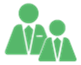 Two stick-men in suits. Depicts ABM optional module that controls subcontractor claims & invoice as suppliers